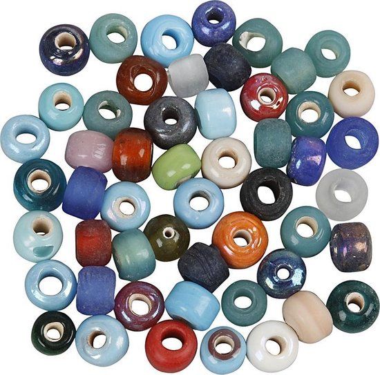 Glaskralen mix 9mm diverse kleuren 500g