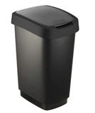 Rotho Salsa - prullenbak - swingdeksel - 50L - BPA vrij - zwart