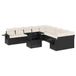 vidaXL 11-delige Loungeset met kussens, polyrattan, zwart