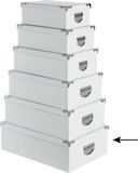5Five Boîte de rangement/boîte - 4x - blanc - L48 x L33.5 x H16 cm - Carton solide - Whitebox
