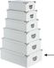 5Five Boîte de rangement/boîte - 4x - blanc - L48 x L33.5 x H16 cm - Carton solide - Whitebox
