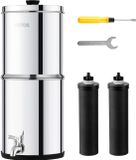 Vevor Zwaartekracht Waterfiltersysteem Waterfilteremmer 4,4+5,5l 2 Filters Zilver
