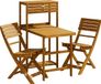 Casaria Tuinset - 2 Stoelen 1 Tafel Inklapbaar Weerbestendig - Acacia Hout