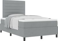 vidaXL Boxspringbed met matras, stof, lichtgrijs, 120 x 200 cm
