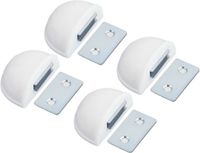 AMIG Deurstop/deurmagneet - 4x - D48mm - zelfklevend - wit - kunststof