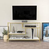 Hanah Home Glamorous tv-standaard, goud en wit, 120 x 39 x 75 cm