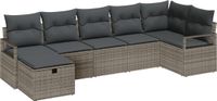 vidaXL - Bankstel - 2 zitplaatsen - Polyrattan - Grijs/Donkergrijs