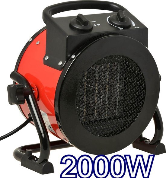 BIaze Industriële elektrische keramische kachel 2000W / 2 KW - Werkplaatskachel - Heater - Straalkachel - Ventilatorkachel - Thermostaat - 3 Standen - werkplaats, werkplek, schuur, garage, verbouwing.