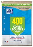 OXFORD Set van 400 pagina's, dubbel, groot, geruit, A4-formaat (21 x 29,7 cm), geperforeerd