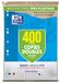 OXFORD Set van 400 pagina's, dubbel, groot, geruit, A4-formaat (21 x 29,7 cm), geperforeerd
