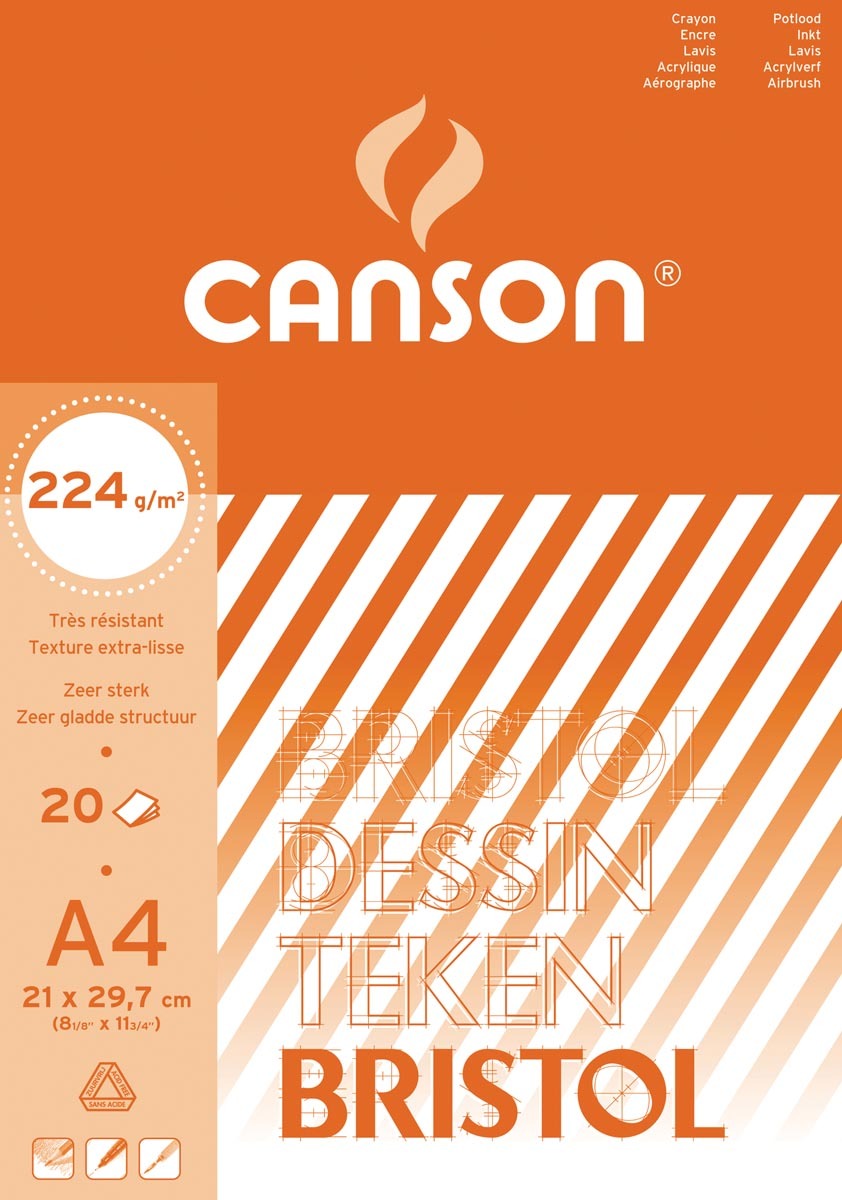 Canson tekenblok Bristol ft 21 x 29 7 cm A 4