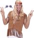 Merkloos Hippie Sixties verkleed accessoires set - ronde glazen bril paars - peace teken ketting
