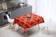 Bonamaison Tafelkleed, Anti-Mold, Sneldrogend, Waterdicht, 100% Polyester Tafellaken, Oranje Bordeaux, 140 x 140 Cm