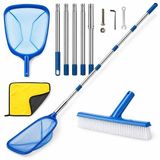 VHV Ensemble d'entretien de piscine avec brosse télescopique - 220 cm