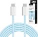 Krüger&Matz KM 1272 - USB-C Kabel - 100W - Nylonomvlochten - 1m - Blauw