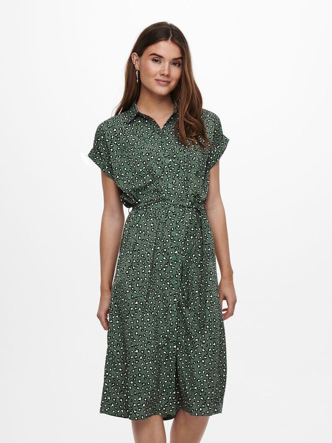 ONLY ONLHANNOVER Women's Dress - Green - Size 36 - Polyester