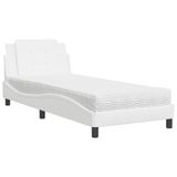 vidaXL Cadre de lit avec matelas similicuir blanc 90x200 cm