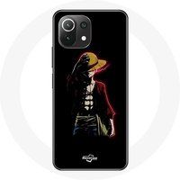 Maniacase Hoesje voor Xiaomi Mi 11 Lite One Piece Manga Anime Luffy Zwarte achtergrond