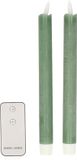 Anna's Collection Bougies LED - 2x st - jade vert - 23 cm - afstandsbediening