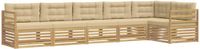 vidaXL - Hoekbank - 6 zitplaatsen - Polyester - Wit en Beige