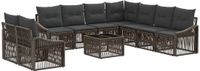 vidaXL - Tuinbank - Set - 9 zitplekken - Grijs - Polyrattan