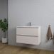 Saniclass Chaci Badkamermeubelset - 80x46x55cm - keramische wastafel wit - 1 wasbak - 1 kraangat - 2 lades - mat cotton (beige)
