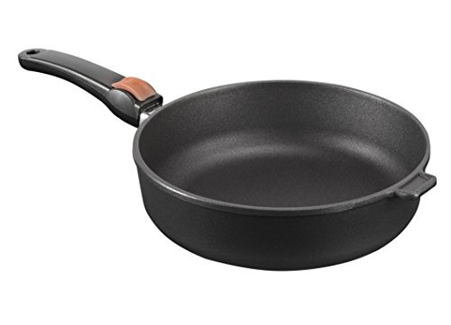 SKK 23014 Titanium inductie, gietijzeren stoofpan ø 20 cm, pan met antiaanbaklaag, geschikt voor inductie, hoge rand, keramisch versterkt, met afneembare handgreep, ovenvast, Made in Germany