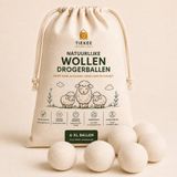 Tiekee Bol Drogerballen XL - 6 Stuks - Schapenwol - Wit