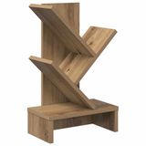 vidaXL Boomvormige Boekenplank met 3 Planken 30 x 18 x 48 cm Artisanaal Eiken