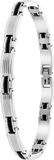 Lucardi Heren Armband schakel zwart - Staal - 21 cm