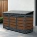 Abri pour conteneurs à déchets D17GW3Z, adapté pour 3 conteneurs à déchets, avec deux serrures pour la protection contre le vent et le vol, couleur anthracite