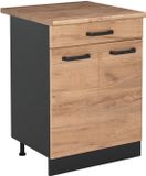 Vicco Keukenonderkast R-Line, Goudkleurig Eiken/Antraciet, 60 cm