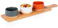 Excellent Houseware Amuseschaaltjes Set - Keramiek - Bambus Tafelblad - 48 cm