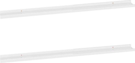 vidaXL Wandschappen - Set van 2 - Hoogglans Wit - 115x9x3 cm
