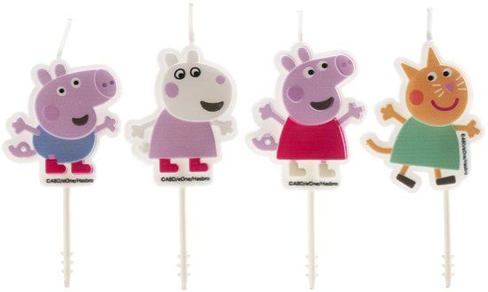 DEKORA - 4 Peppa Pig verjaardagskaarsen