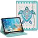 Fintie Hoesje voor iPad (A16) 11e generatie 11 inch (2025), iPad 10e generatie 10,9 inch (2022), beschermende standaard met meerdere kijkhoeken met potloodhouder en zak, groene zeeschildpad