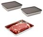 Set van 3 Inox Vleeswarendozen voor Koelkast - Vershouddozen met Deksel