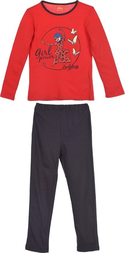 Miraculous Ladybug Pyjama Glow in the dark - Maat 104 - Rood - Lange mouw - Meisjes