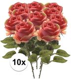 Bellatio Flowers & Plants 10x Rose Roos steelbloem 45 cm - Kunstbloemen