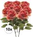 Bellatio Flowers & Plants 10x Rose Roos steelbloem 45 cm - Kunstbloemen