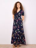 Apricot Maxi-jurk met bloemenprint in aquarelstijl