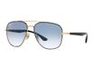 Ray Ban RB3683 Lunettes de soleil Unisexe Métal Pilote Noir Or Bleu 56mm