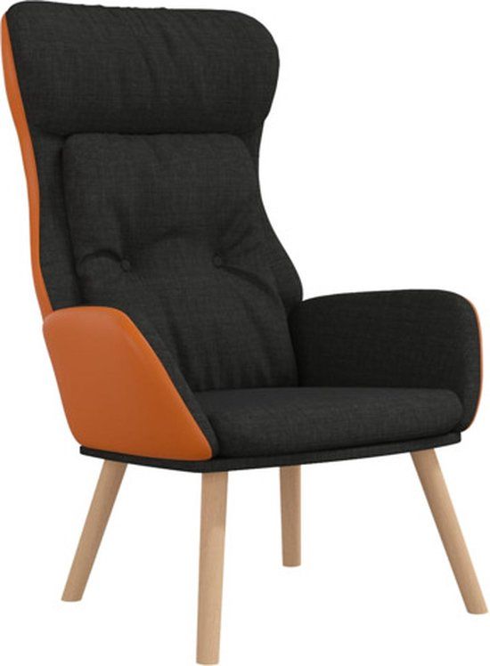 vidaXL Relaxstoel stof en PVC zwart