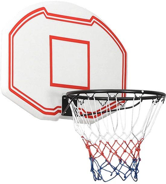 vidaXL VDXL Basketbalbord 90x60x2 cm polyetheen wit