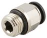 RS PRO Steekfitting, schroefdraad-tot-buis, messing, 20 bar, verpakking van 10 stuks