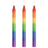 XR Brands - Bougies de corps BDSM - arc-en-ciel (lot de 3)