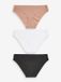 Next Dames Brazilian Slips 3-Pack Zwart/Wit/Nude Maat 50