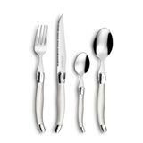 Lou Laguiole 2511PAPA22E80 Bestektraditie 48-delig – set 12 personen, roestvrij staal/parelhandvat, 14 x 7,5 x 24,5 cm
