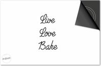 Dietrix Inductie Beschermer - 59x52cm - Quotes - Live Love Bake Wit