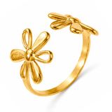 Cilla Jewels Dames ring Goudkleurig Dubbel Bloemmotief